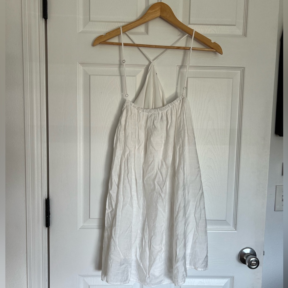 Size medium Urban Outfitters white Mini Flowy Boho Dress Romper Lining Womens